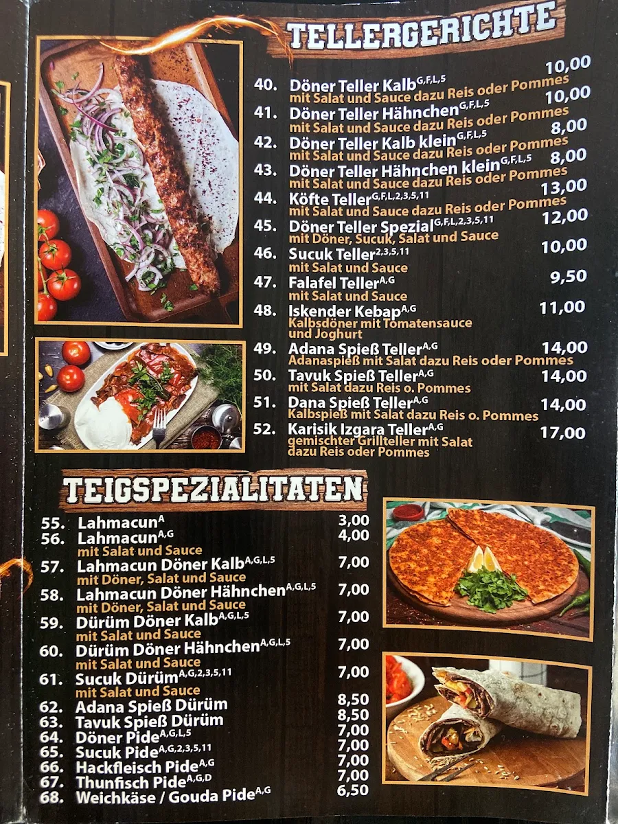 Speisekarte, Haci Baba Eilpe
