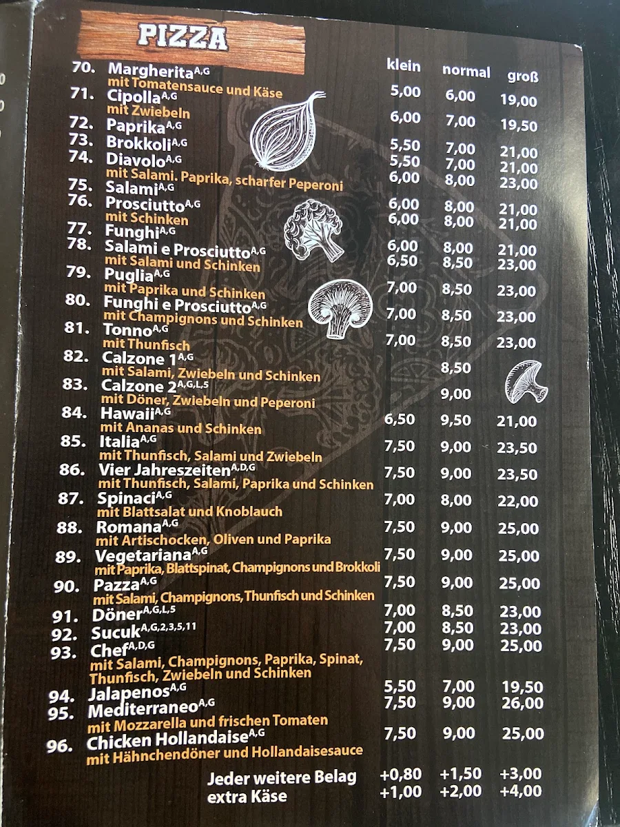 Speisekarte, Haci Baba Eilpe