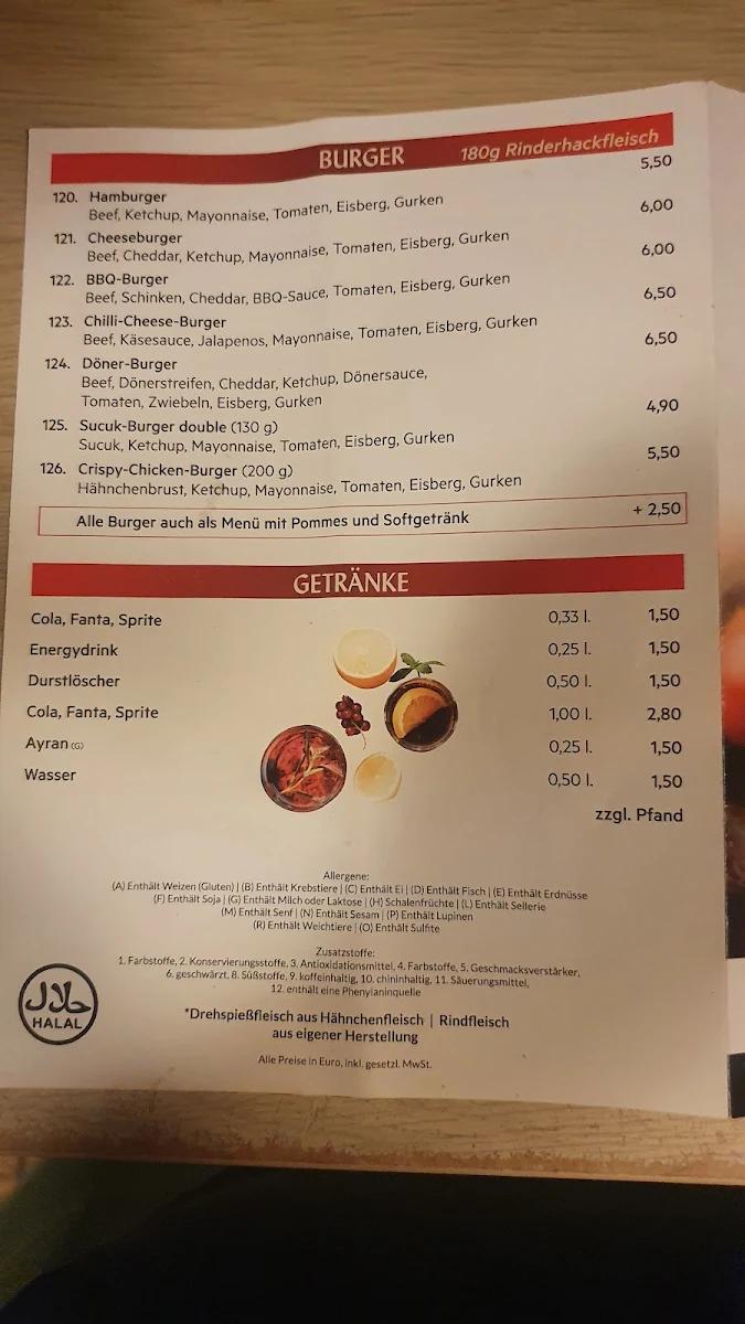 Speisekarte, Haci Baba Eilpe