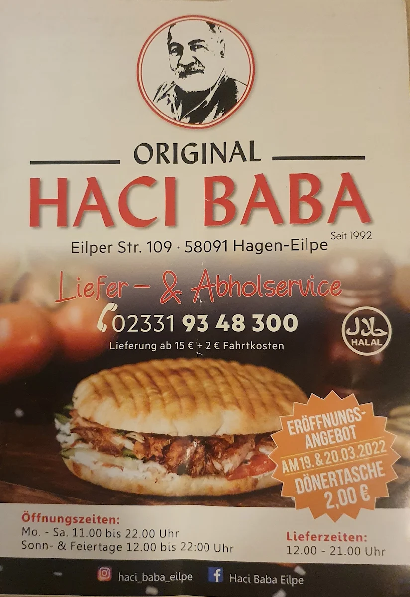 Speisekarte, Haci Baba Eilpe