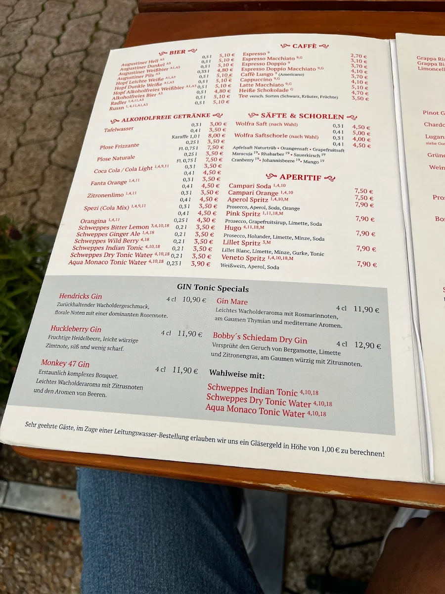 Speisekarte, Gusto Cucina&Pizza