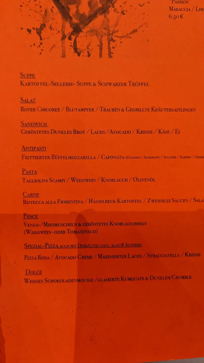 Speisekarte, Gusto Cucina&Pizza
