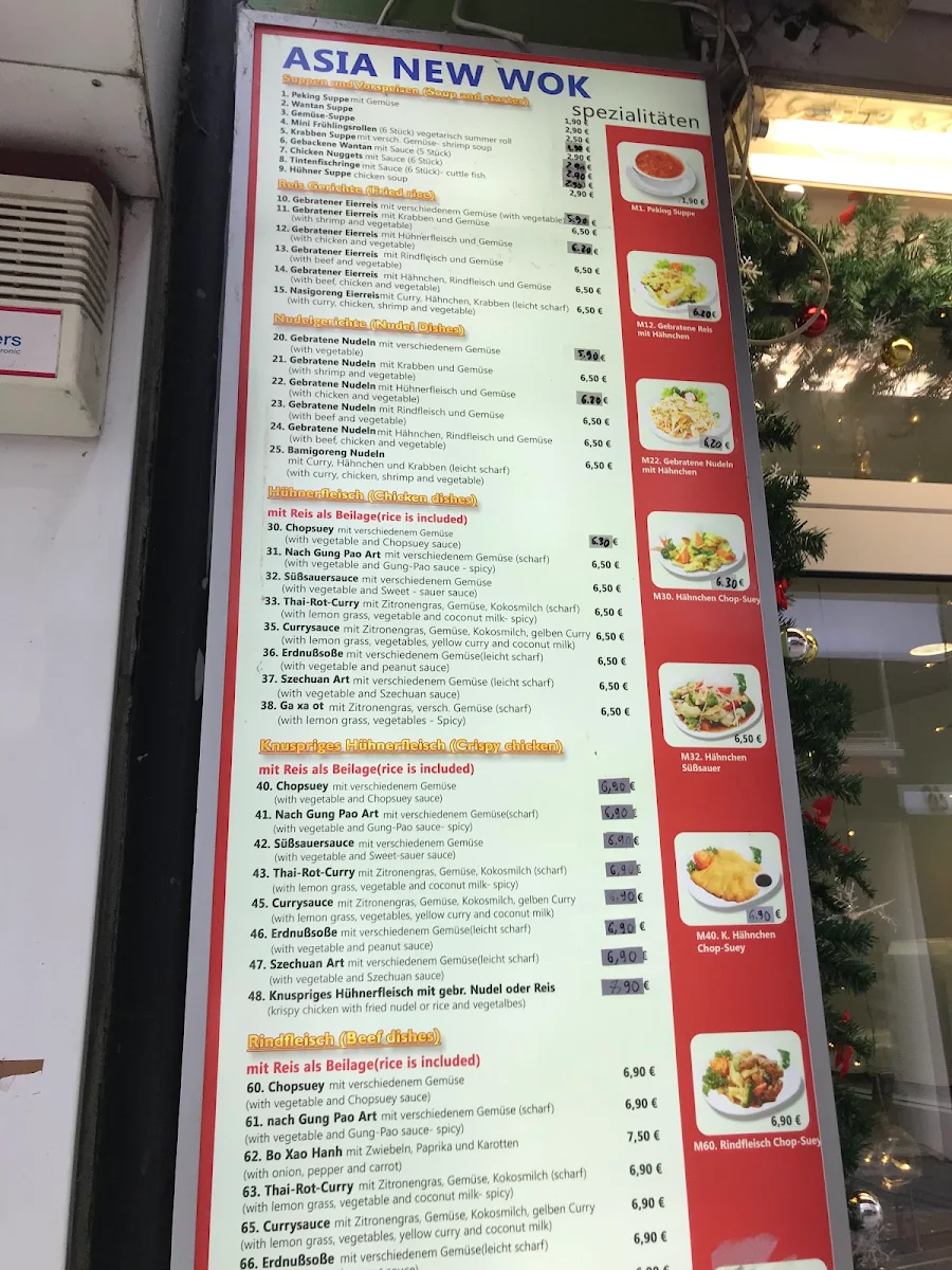 Speisekarte, Asia New Wok