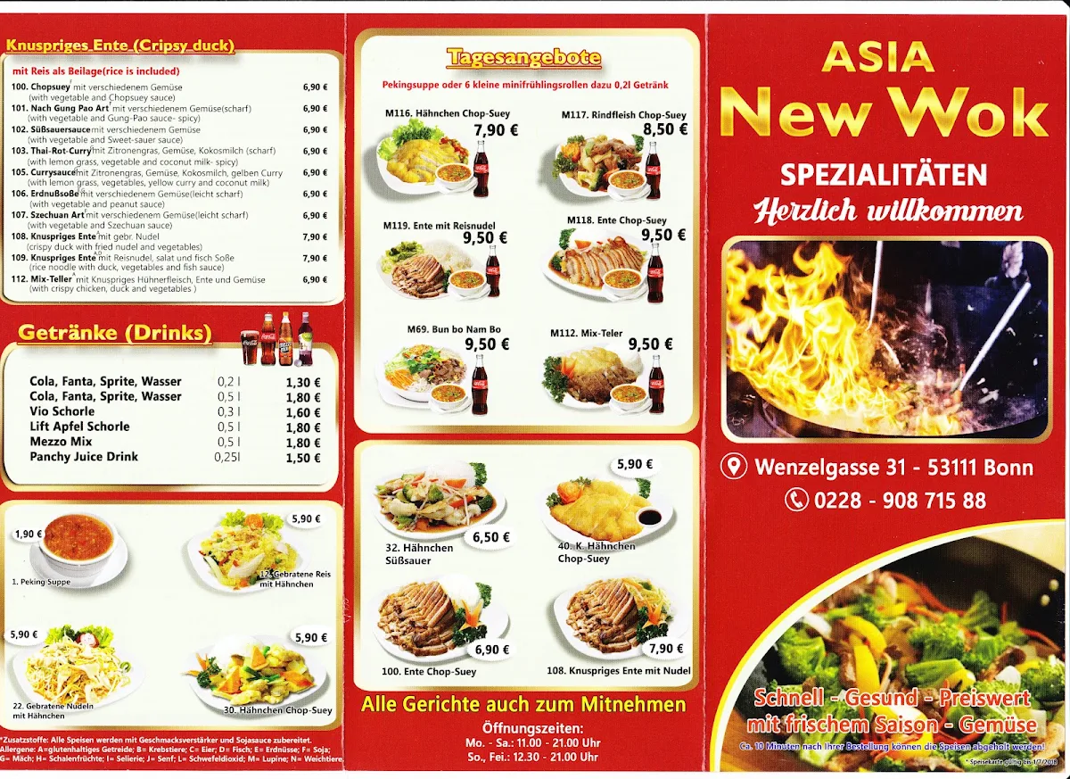Speisekarte, Asia New Wok