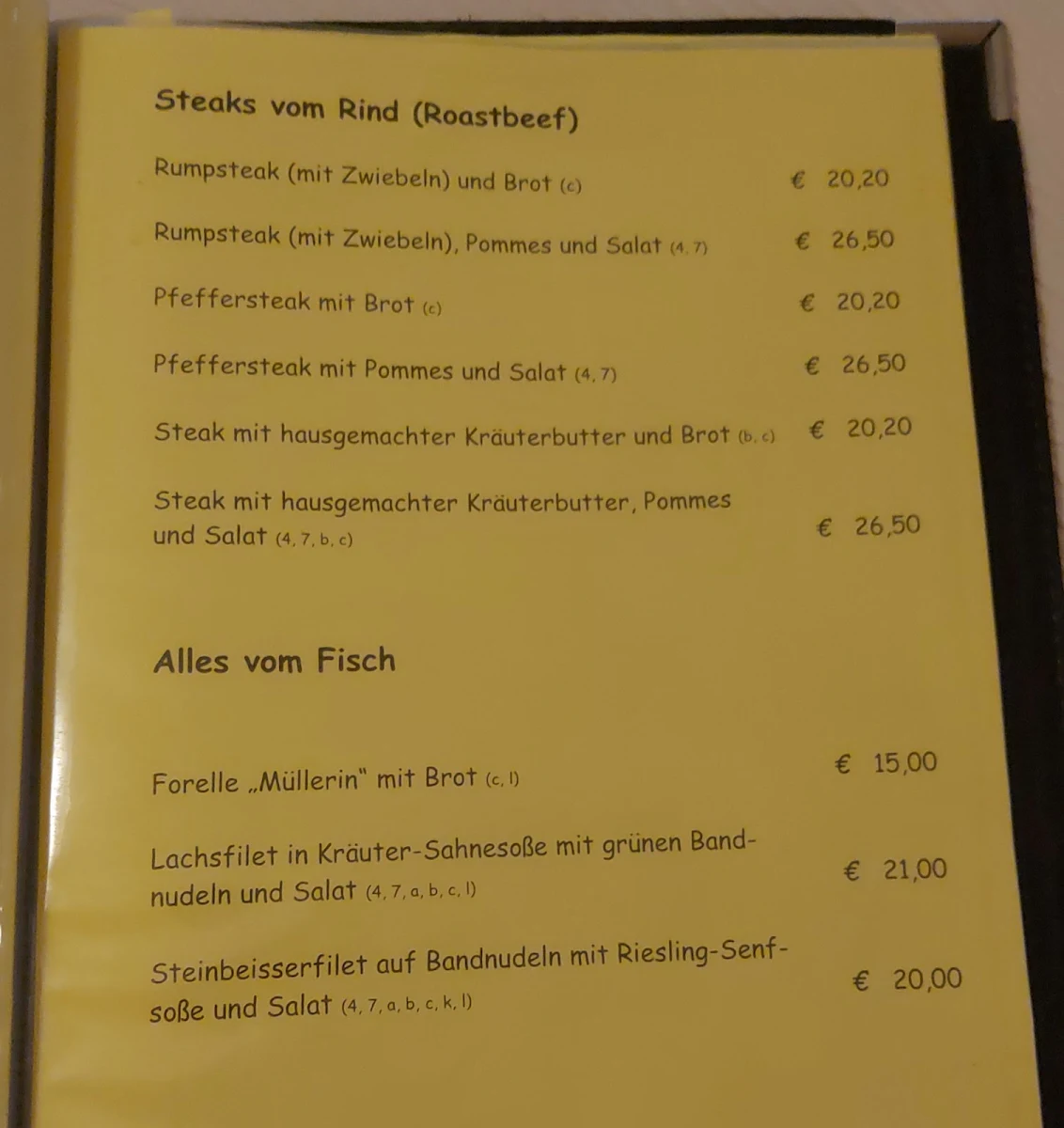 Speisekarte photo 1