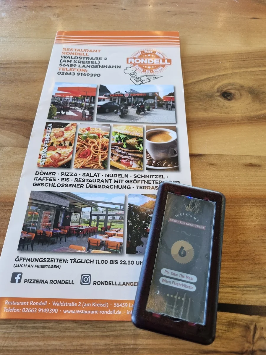 Speisekarte, Pizzeria Rondell Langenhahn