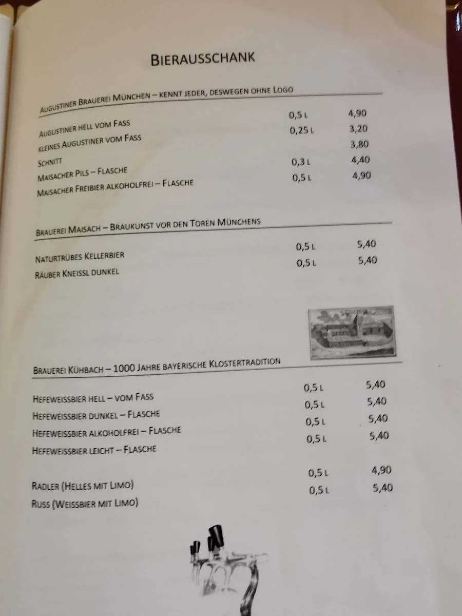 Speisekarte, Café am Beethovenplatz