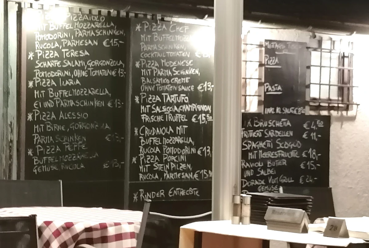 Speisekarte, La Cascina