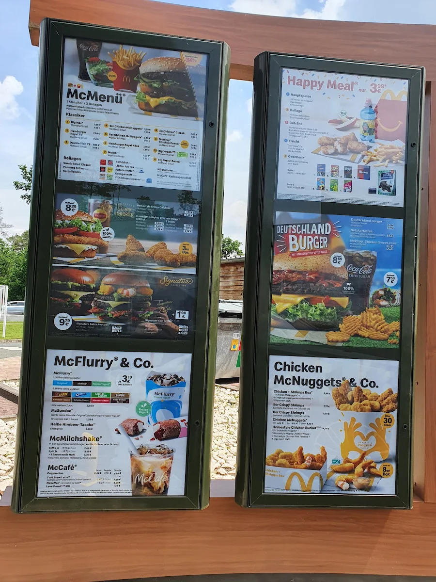 Speisekarte, McDonald's