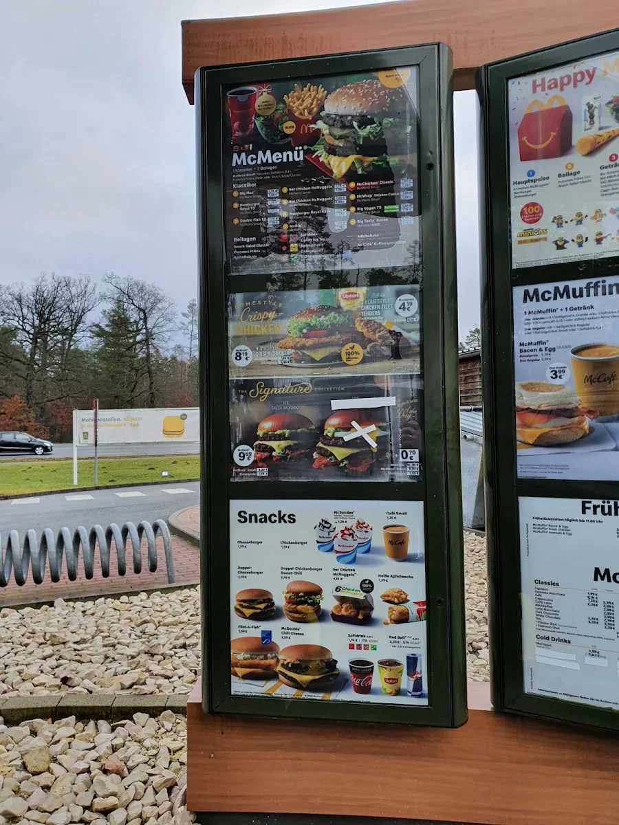 Speisekarte, McDonald's