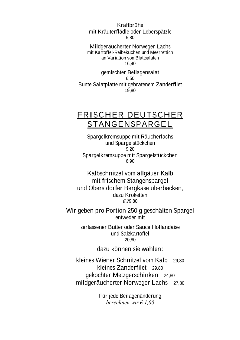 Speisekarte photo 1