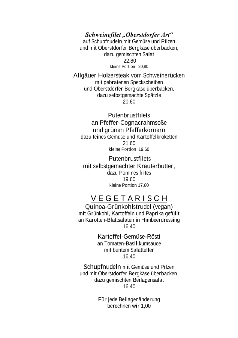 Speisekarte photo 2
