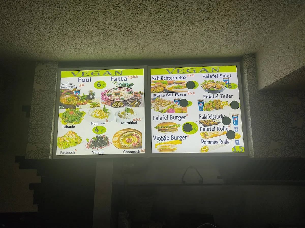 Speisekarte, Falafel Schlüchtern