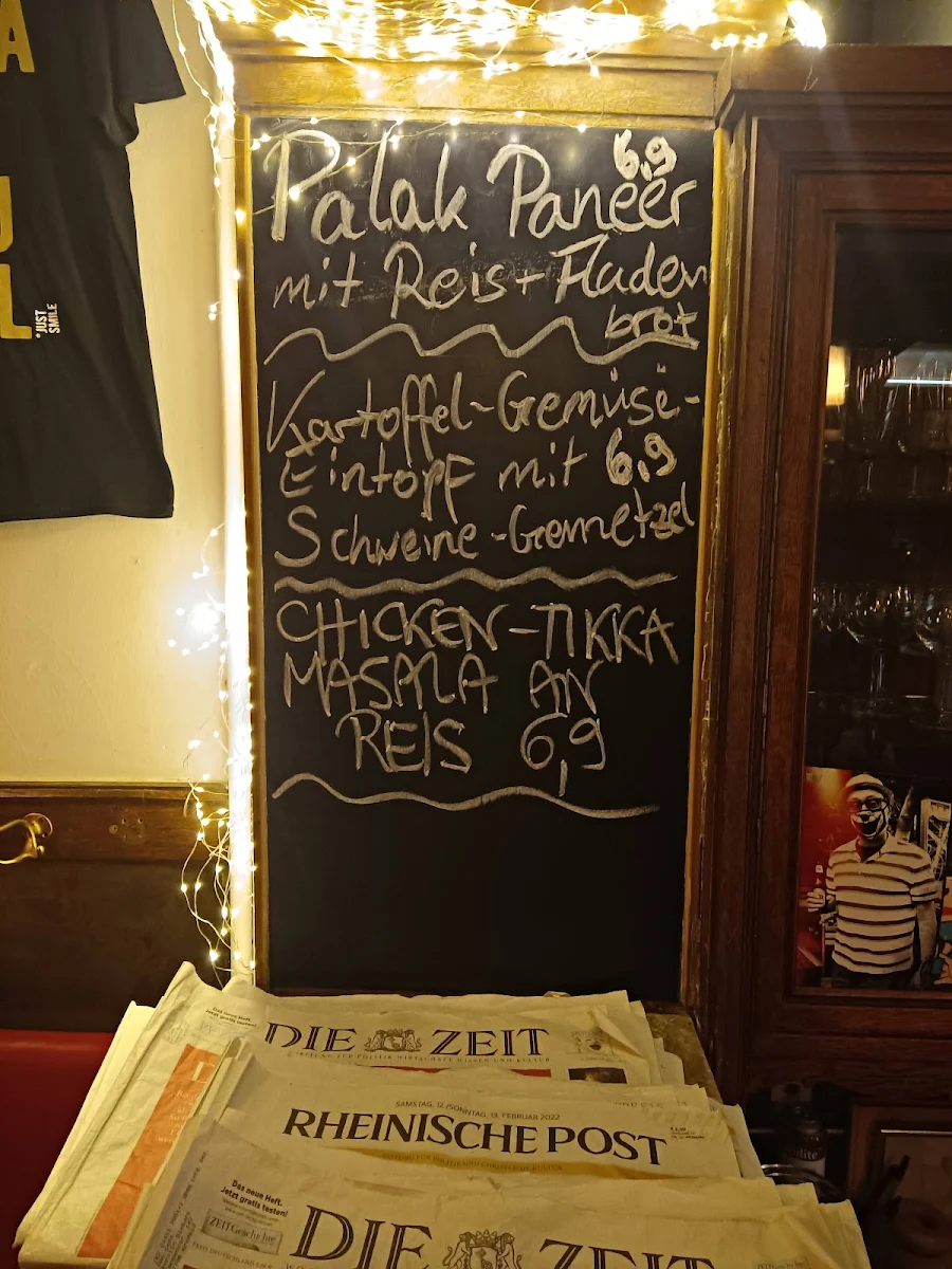Speisekarte, Das Café – Krefeld