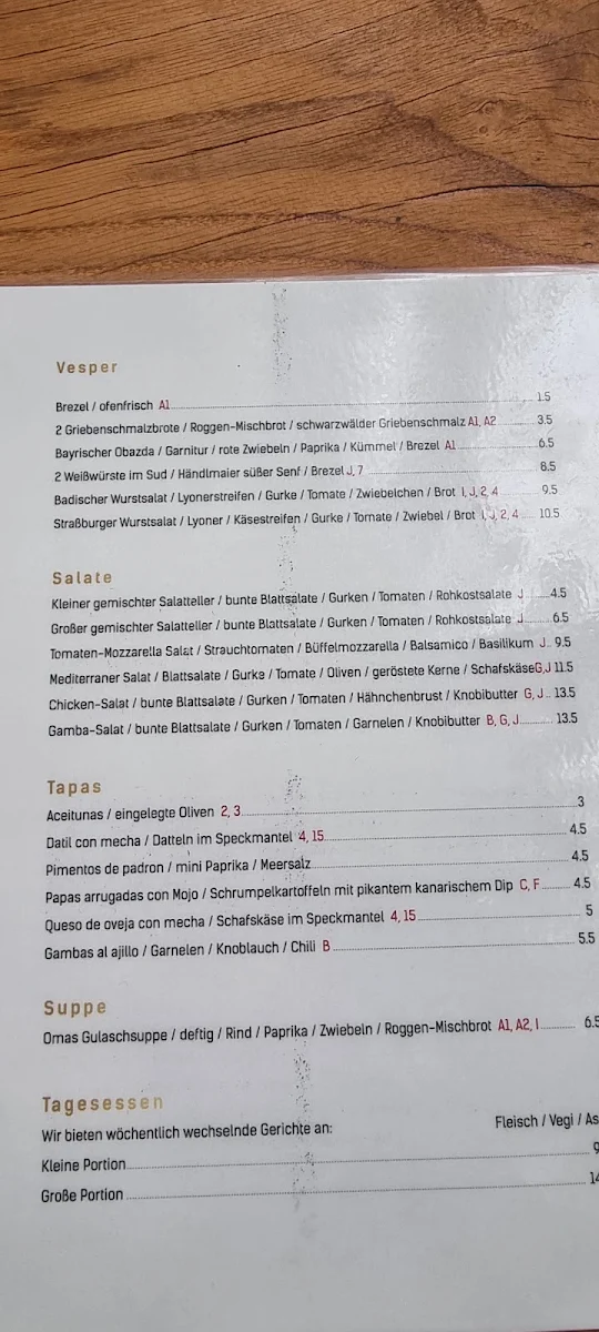 Speisekarte photo 2