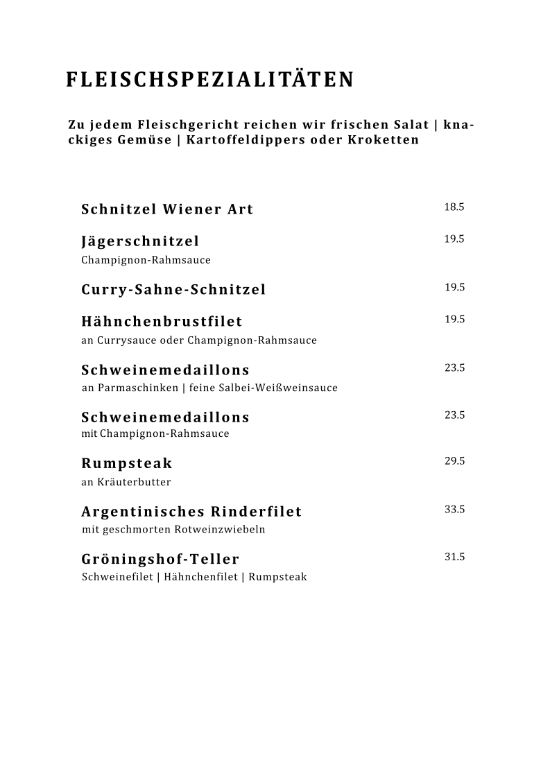 Speisekarte photo 1