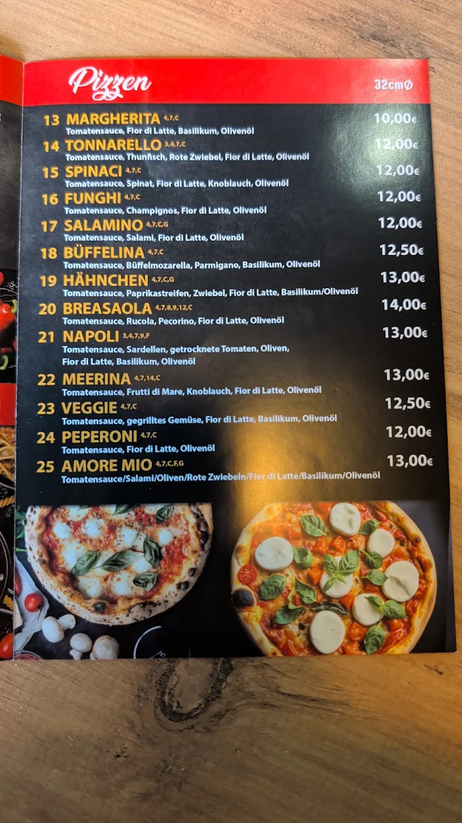 Speisekarte, Pizzeria Capo's Napoli