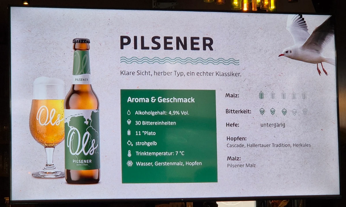 Speisekarte, Ols Brauhaus am Hafen