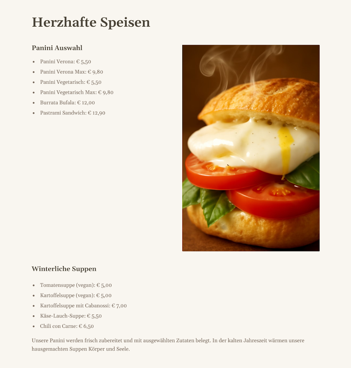 Speisekarte photo 1