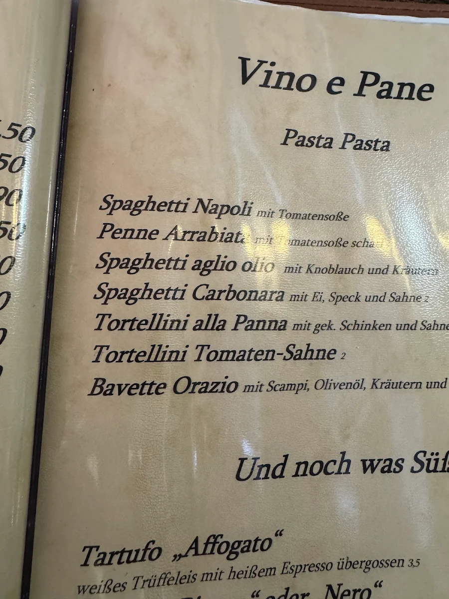 Speisekarte, Altstadt Da Orazio