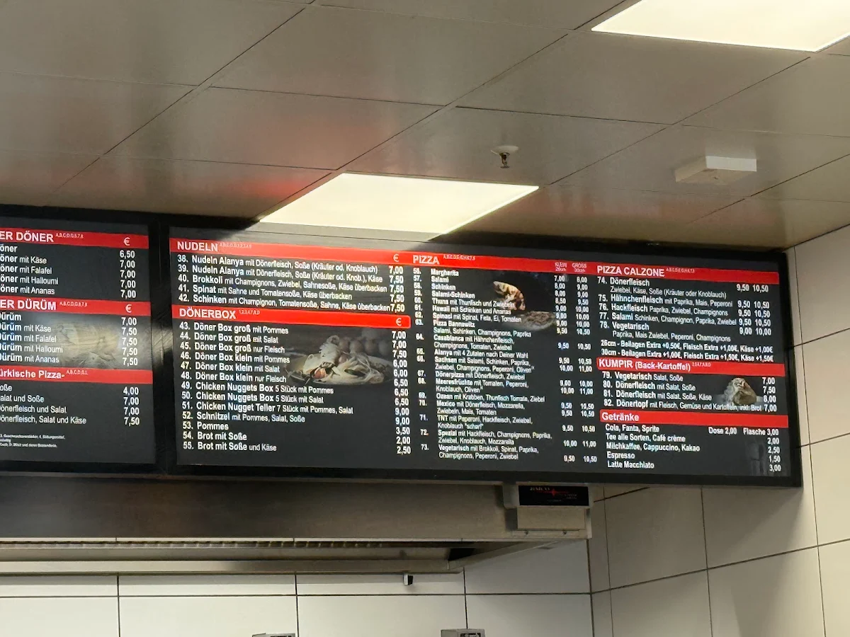 Speisekarte, Alanya Döner Simmel Center Bannewitz