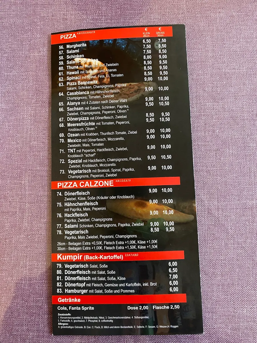 Speisekarte, Alanya Döner Simmel Center Bannewitz