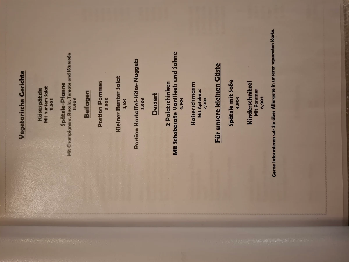 Speisekarte photo 1
