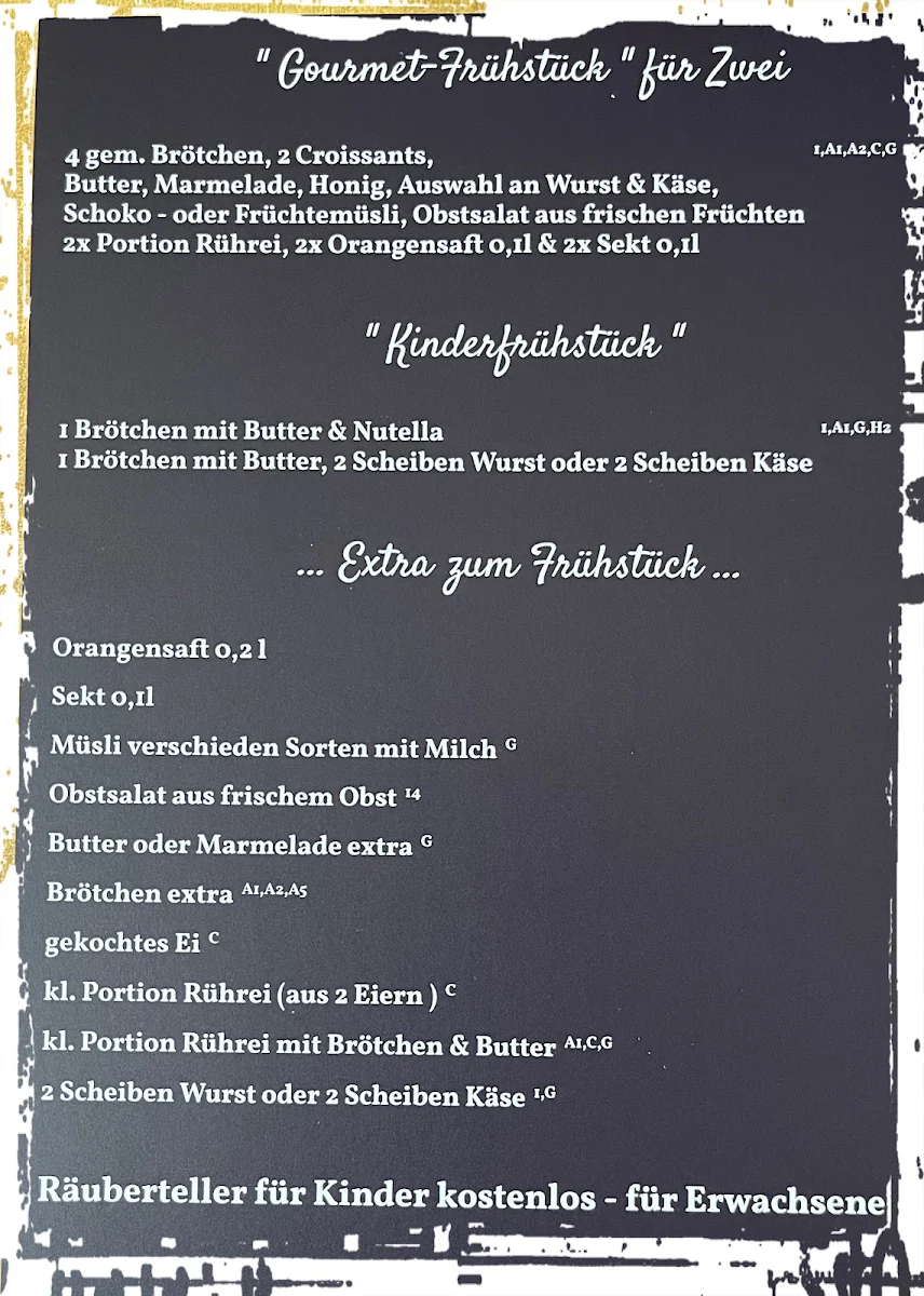 Speisekarte, Frühstücks-Kaffee J.Götzinger Schiffweiler