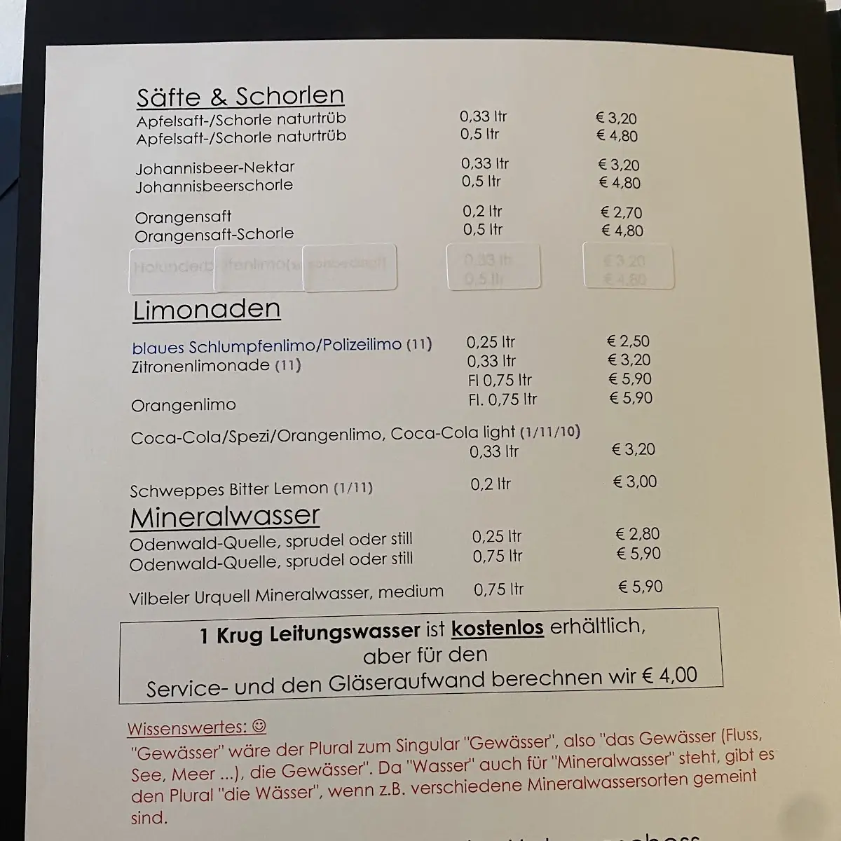 Speisekarte photo 1