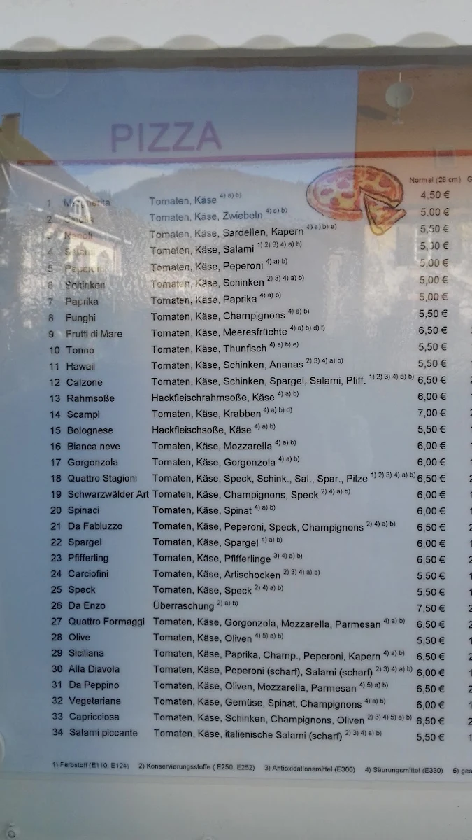Speisekarte, Da Enzo
