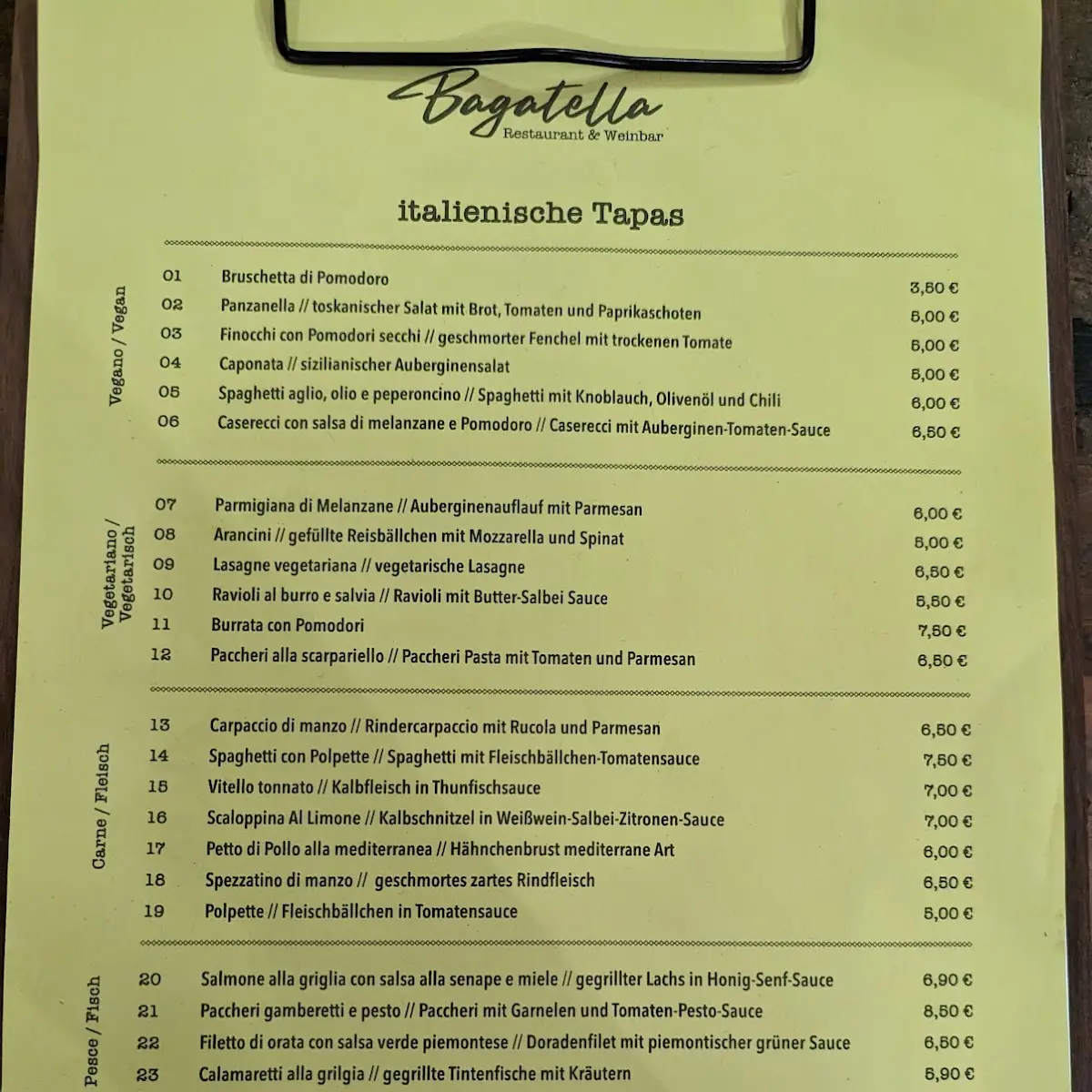 Speisekarte photo 1