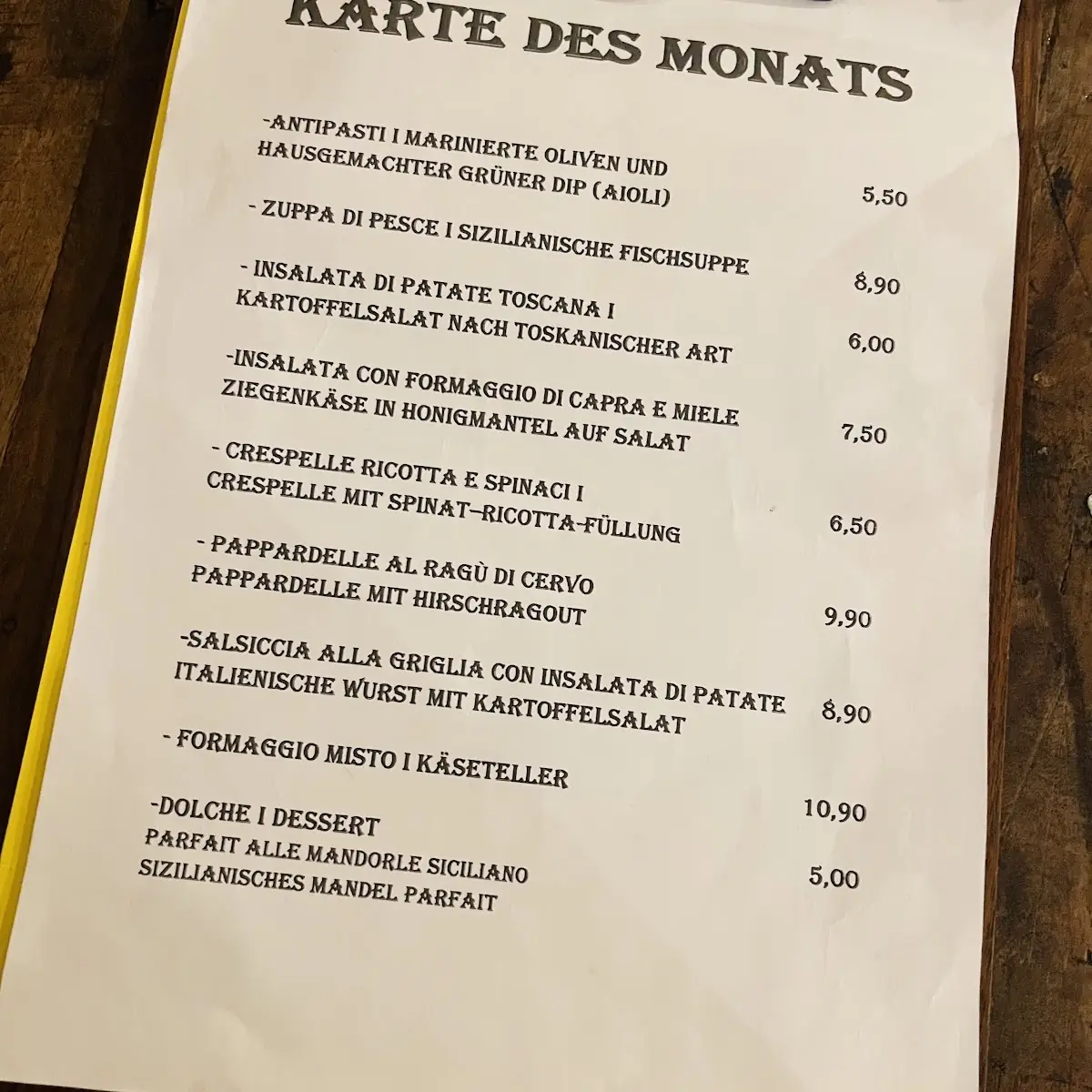 Speisekarte photo 2