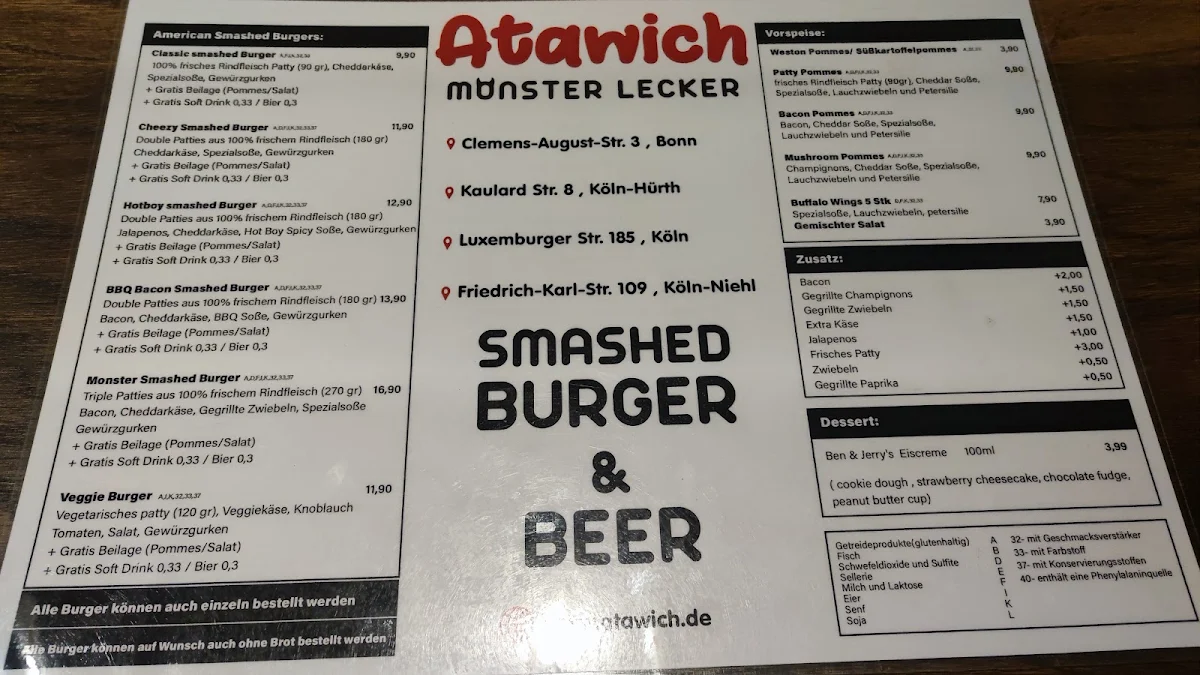 Speisekarte, Atawich