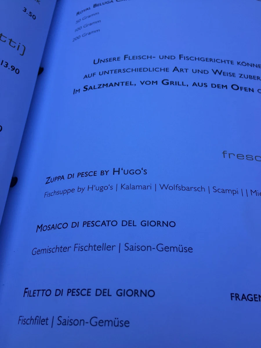 Speisekarte, H'ugo's Grünwald