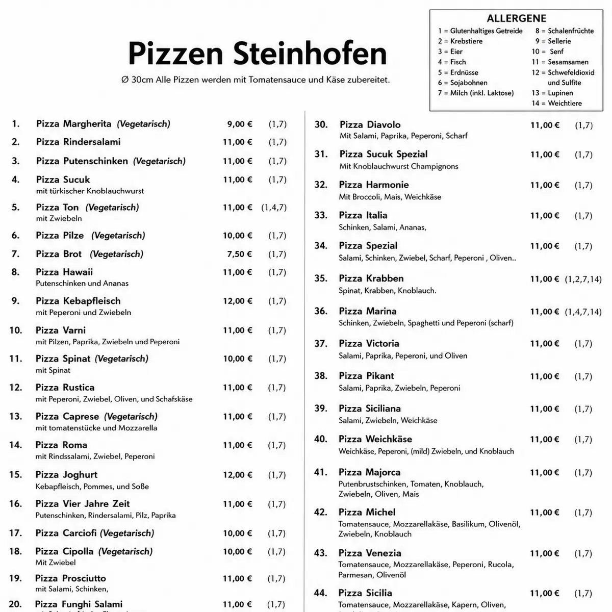 Speisekarte photo 2