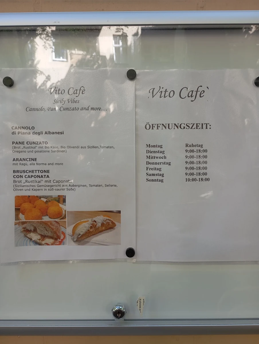 Speisekarte, Vito Café