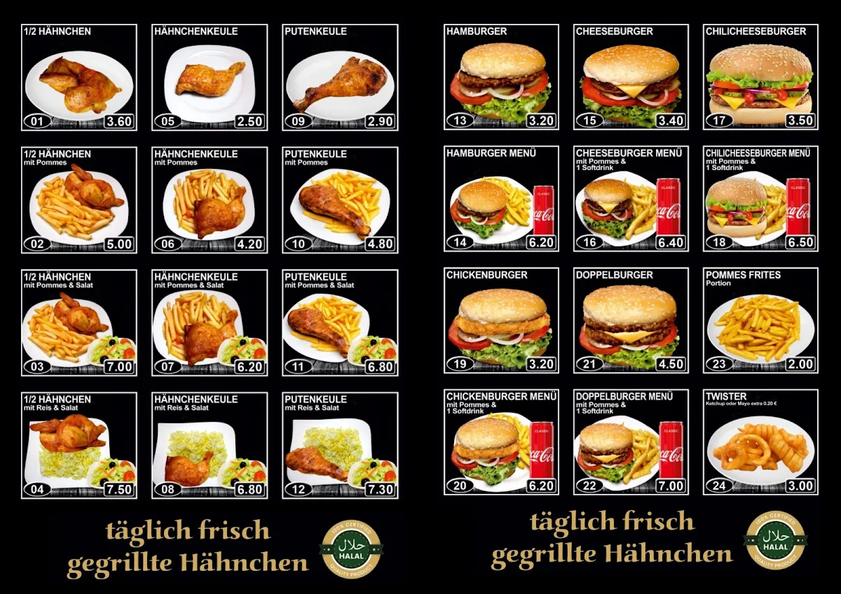 Speisekarte, City Grill Wuppertal