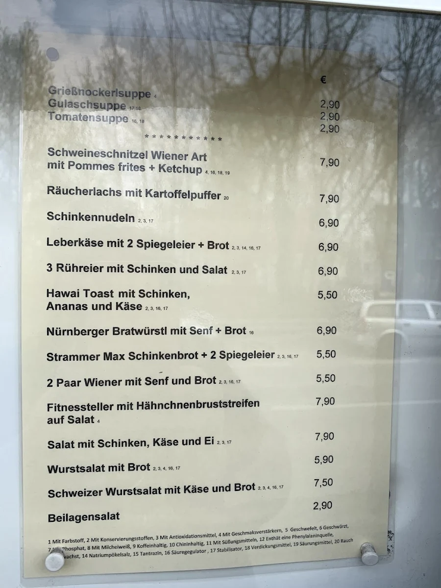 Speisekarte, Konditorei Cafe Müller