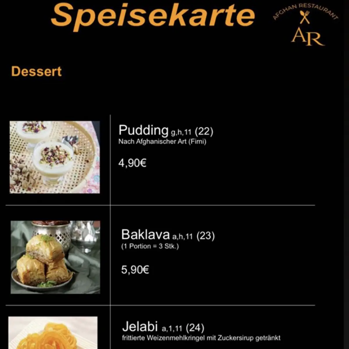 Speisekarte photo 2