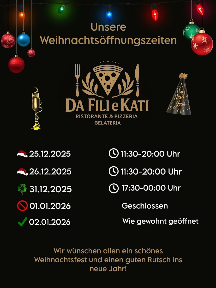 Speisekarte, Ristorante DA FILI e KATI
