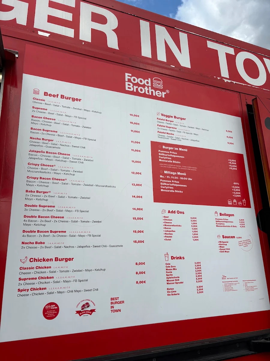 Speisekarte, FOOD BROTHER