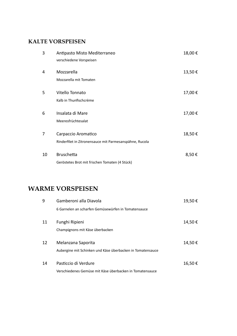 Speisekarte photo 5