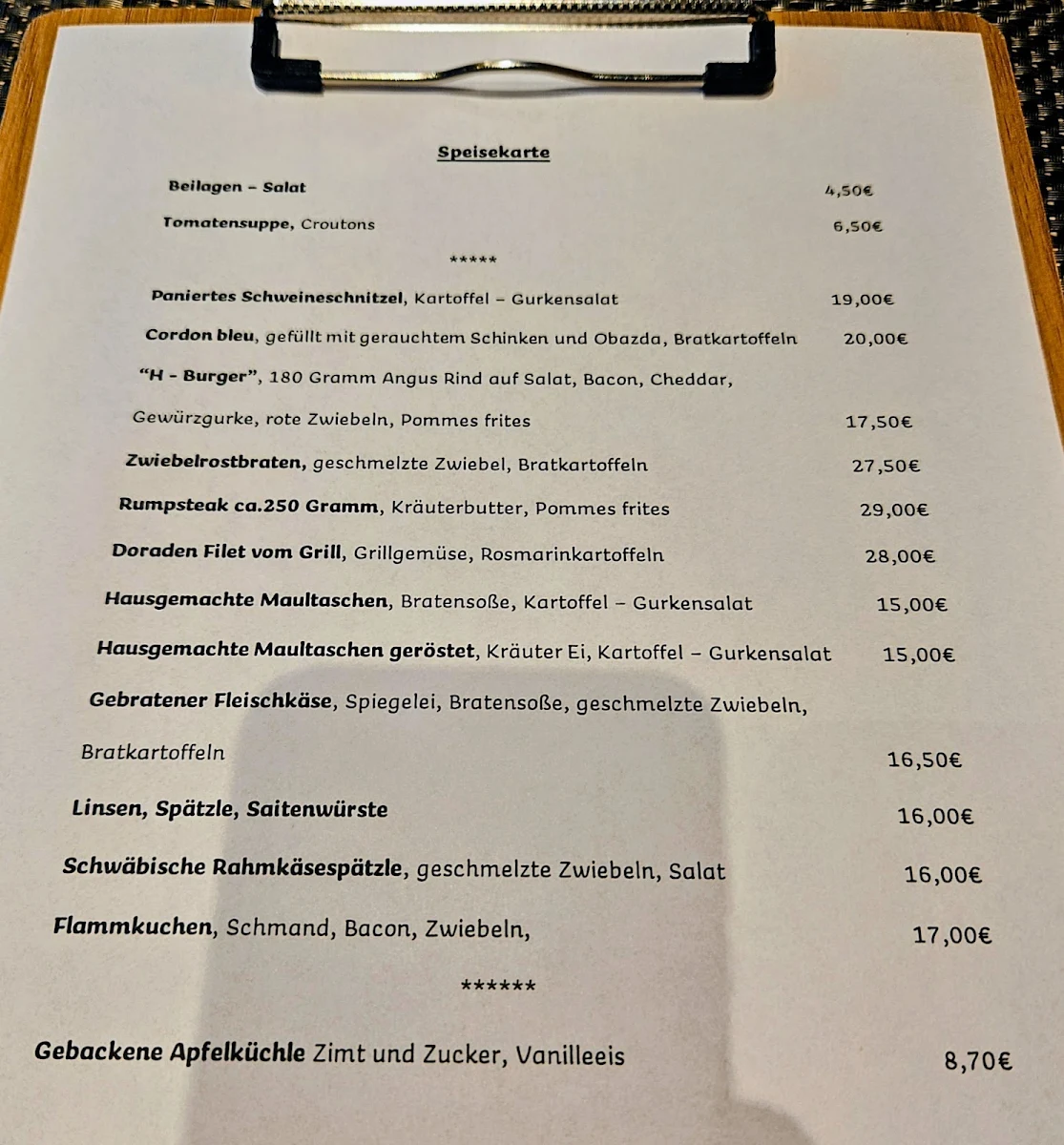 Speisekarte photo 1