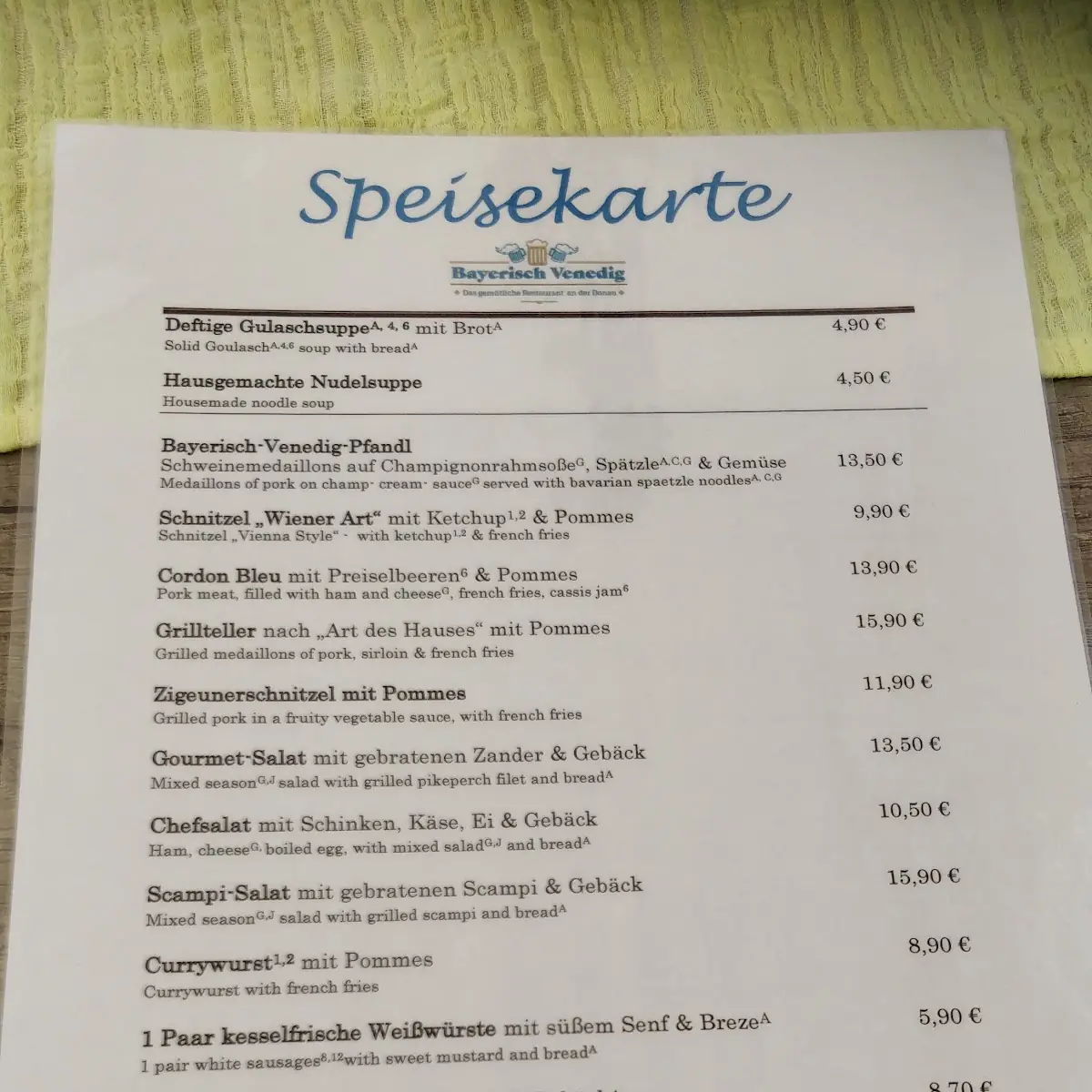 Speisekarte photo 2