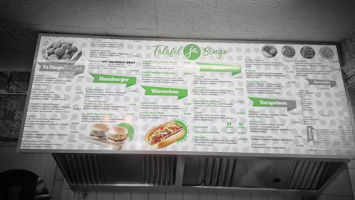 Speisekarte, Falafel Ja Bingo