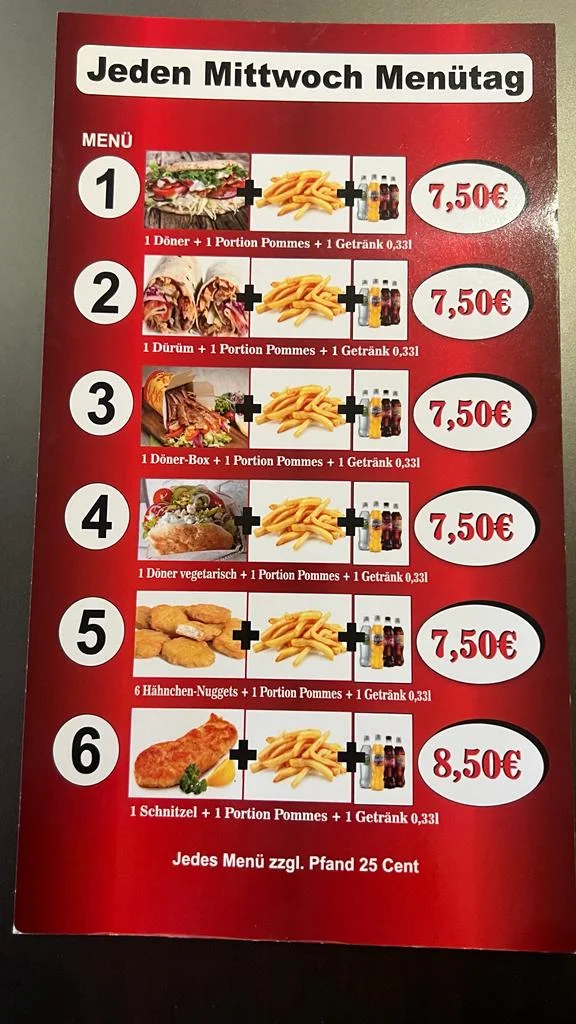Speisekarte, ADANA Dürüm Haus