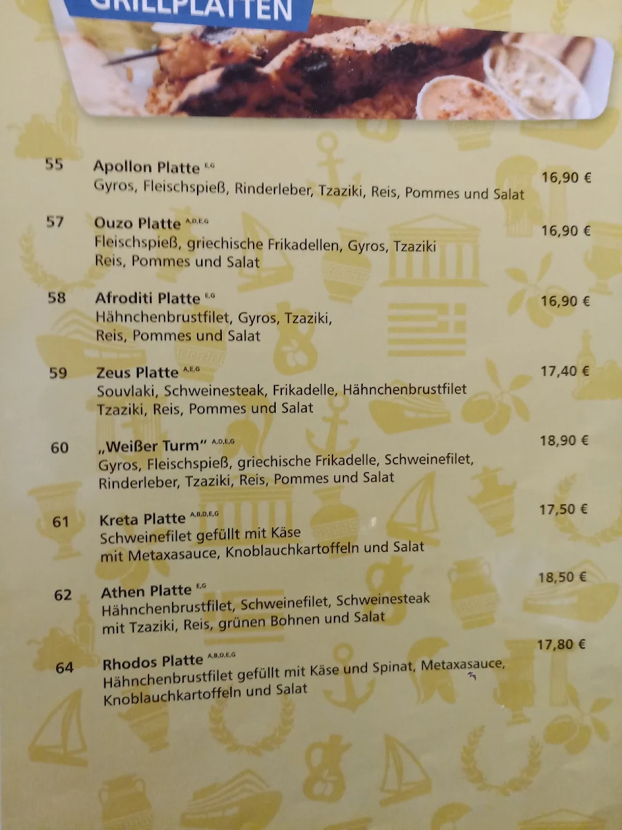 Speisekarte, Weißer Turm - Sandra Pavlidis