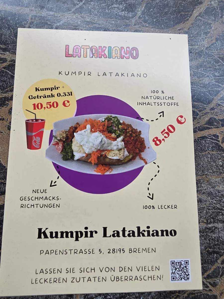 Speisekarte, Kumpir Latakiano
