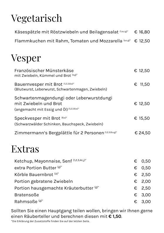 Speisekarte photo 2