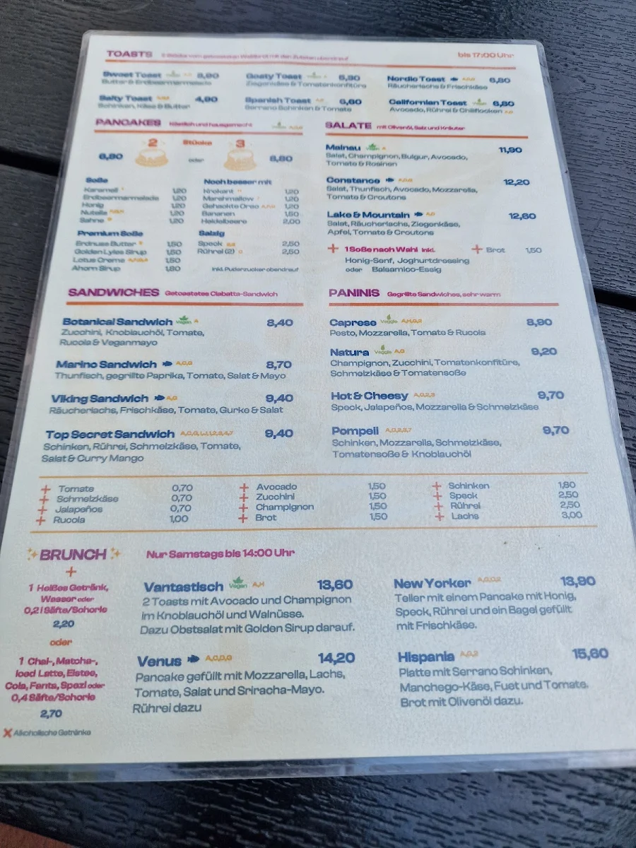 Speisekarte, The Secret Café